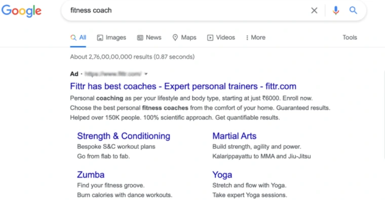 Google Paid Ads Screenshot