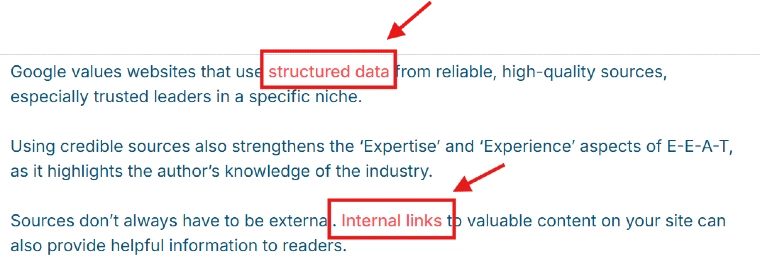 Internal linking