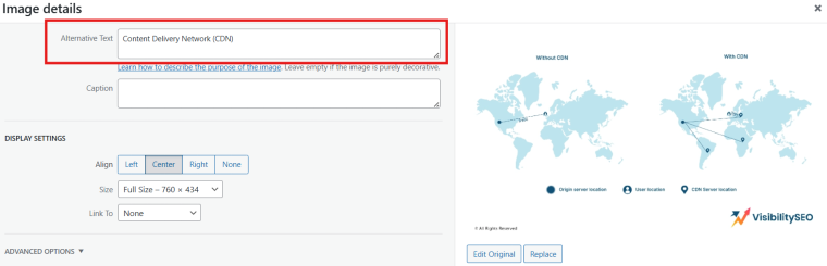 WordPress Screenshot Alt Text