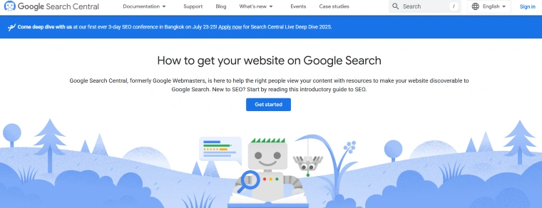 Google Search Central Screenshot