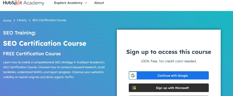 Hubspot SEO Academy