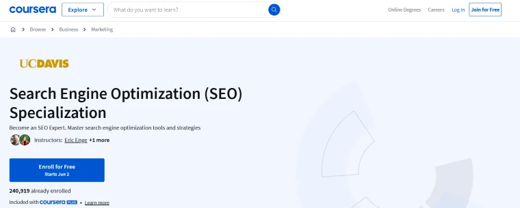 Coursera – SEO Specialization