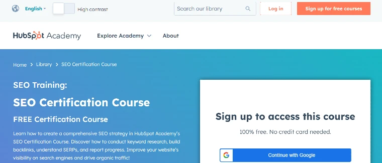 SEO Certification Course (HubSpot)