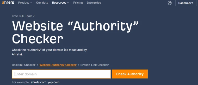 Ahrefs Authority Checker Screenshot