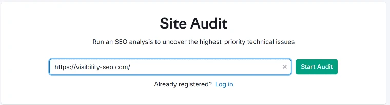 Use Site Audit Function by SEMrush