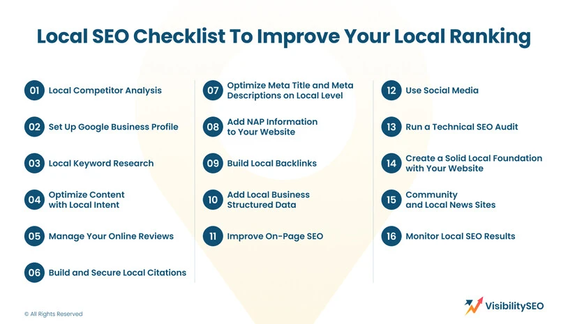 Local SEO Checklist To Improve Your Local Ranking - Visibility SEO