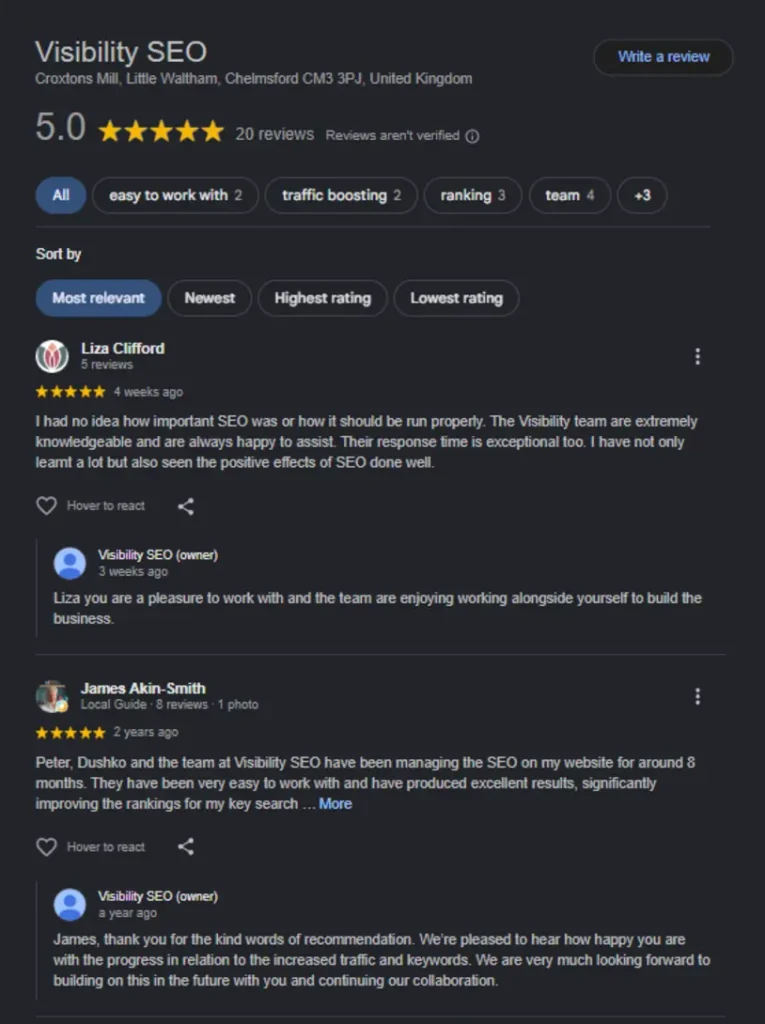 Manage Your Online Reviews - Visibility SEO