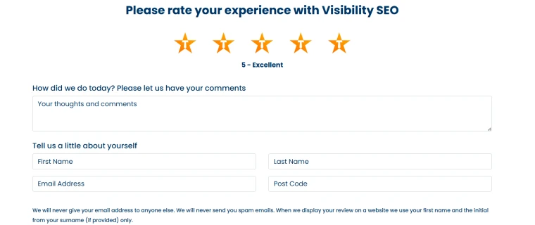 Visibility SEO Leave a Review
