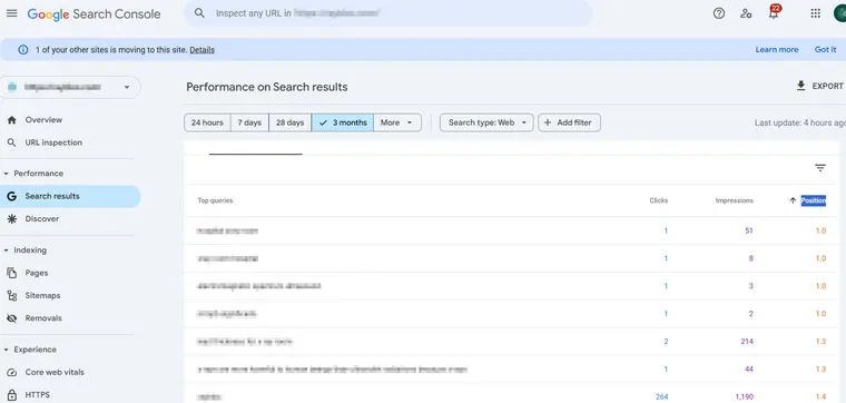 Google Search Console Screenshot