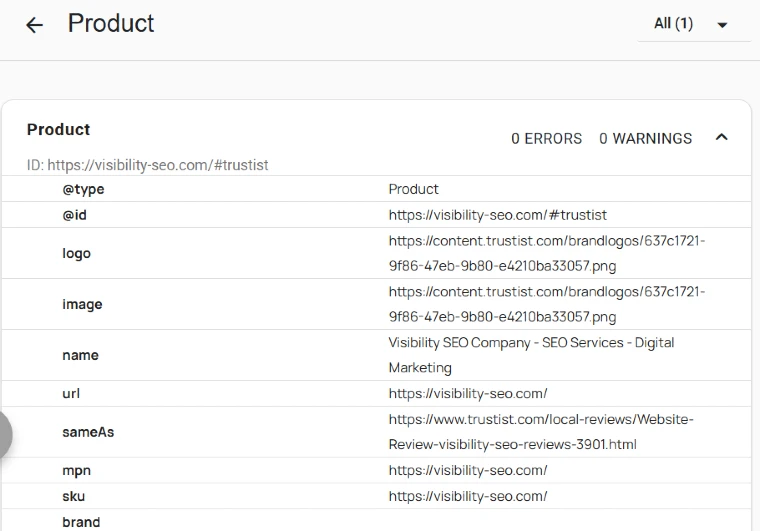 Google’s Structured Data Testing Tool Preview Screenshot