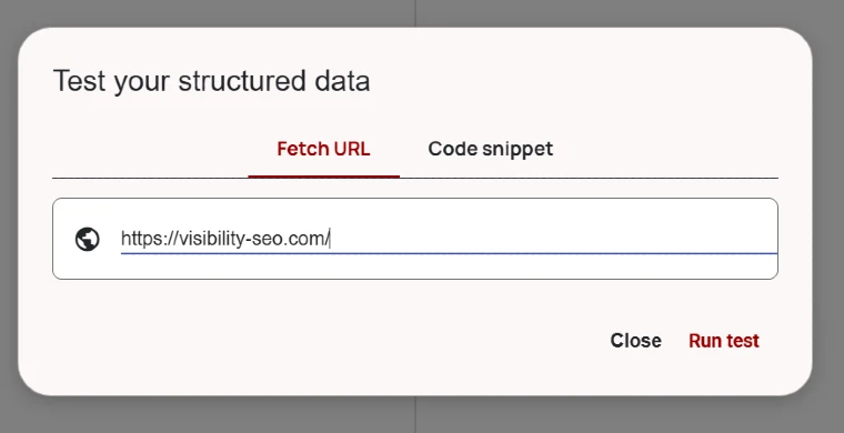 Google’s Structured Data Testing Tool Screenshot