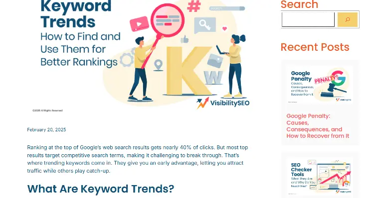 VisibilitySEO Blog Screenshot