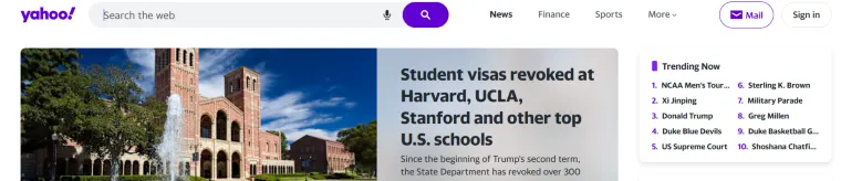 Yahoo Screenshot