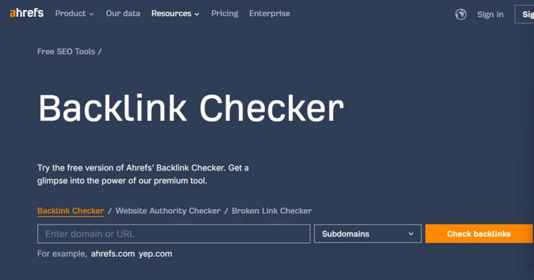 Ahrefs-Backlink-Checker-Screenshot