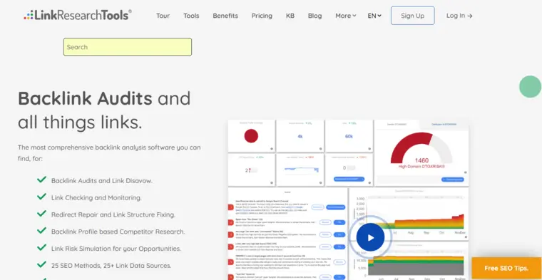 Link Research Tools Home Page Screenshot