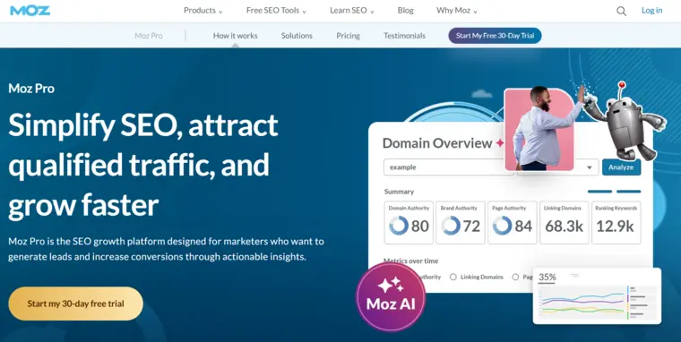 MozPro Home Page Screenshot