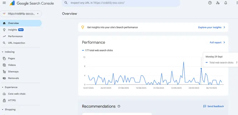 Google Search Console screenshot - Visibility SEO